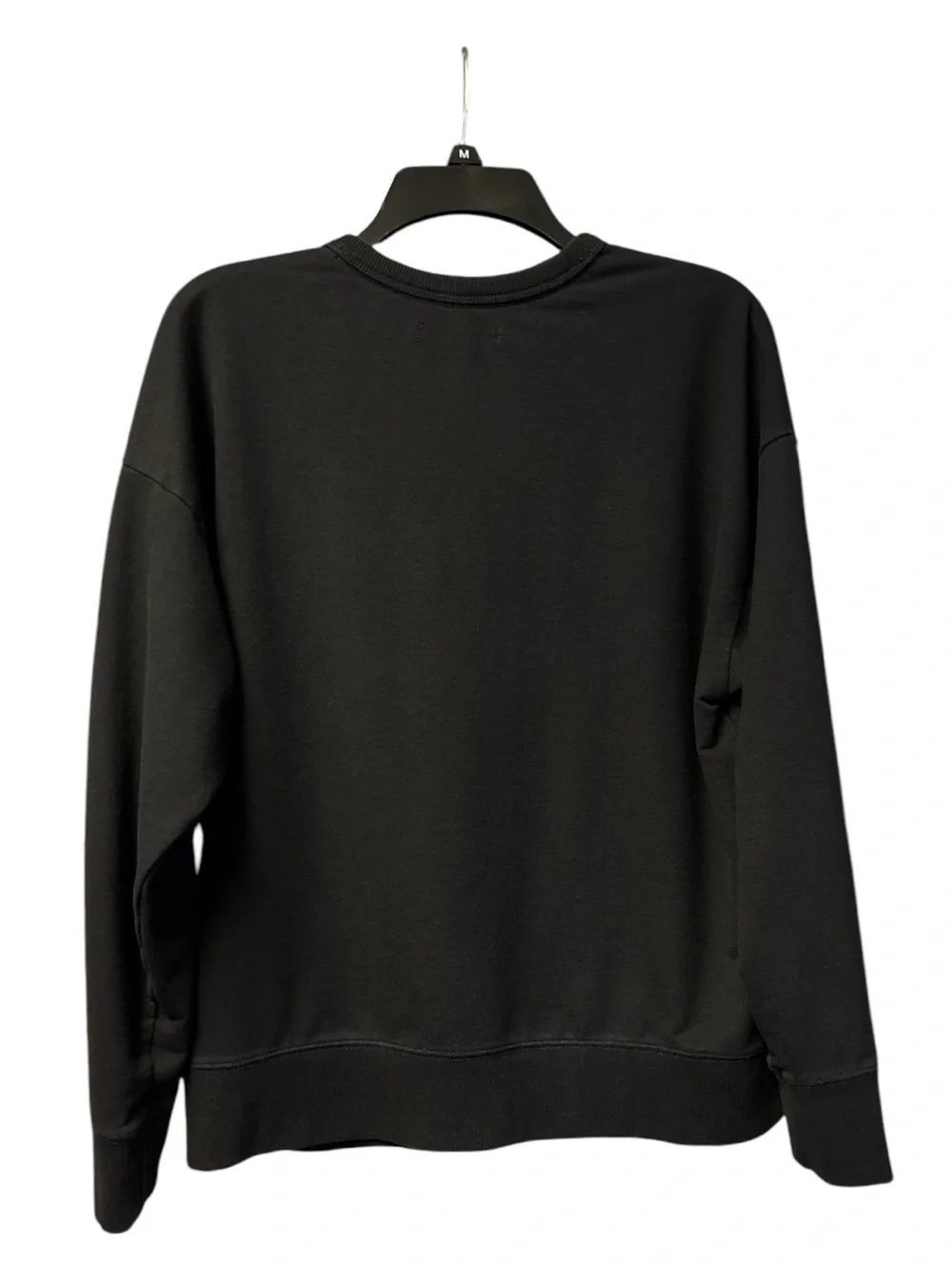 Banana Republic Black Tonal Logo Cotton Blend Graphic Crewneck Sweatshirt Size M